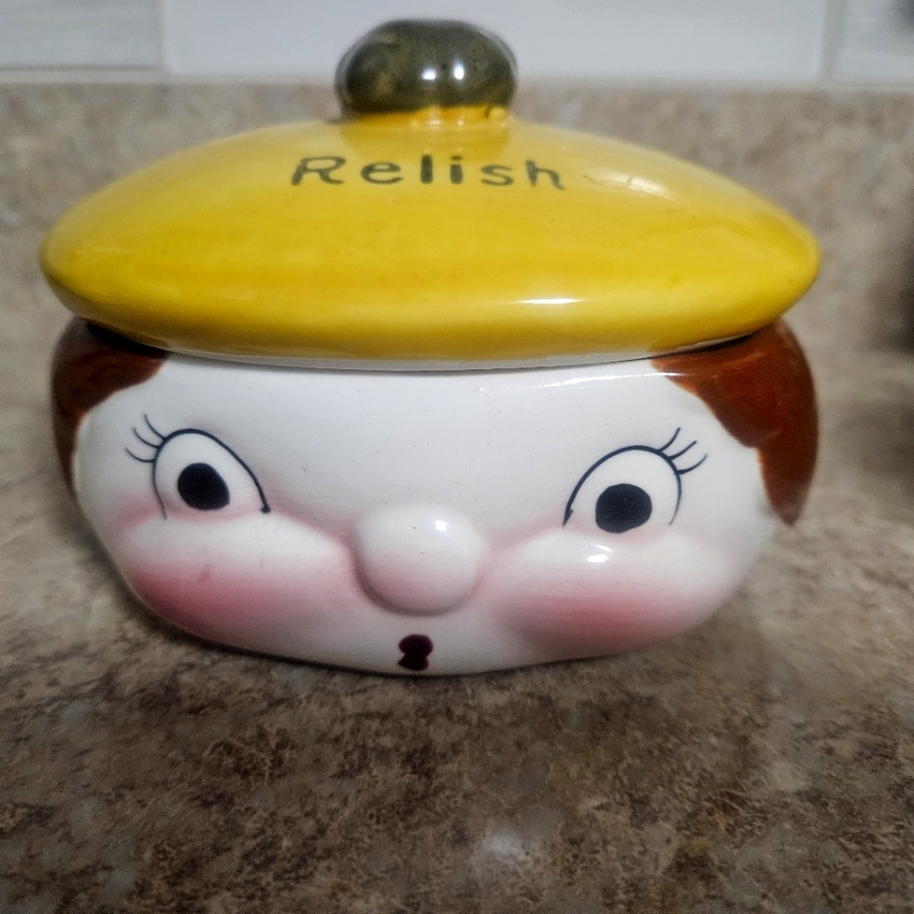 Vintage Napco Anthropomorphic Condiment Jar